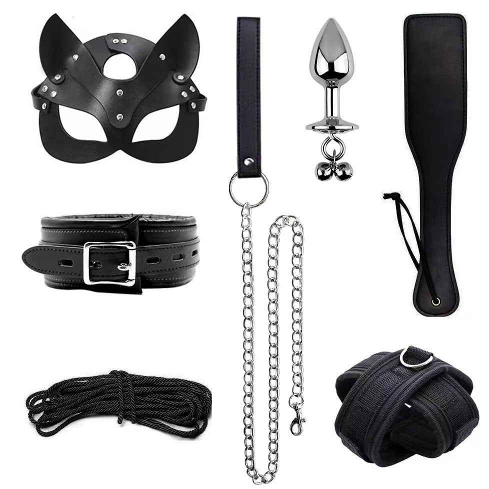 Erotic Goods Leather Sponge Combination Series Set Handcuffs Ankle Cuffs Conditioning Bondage Alternative Toys