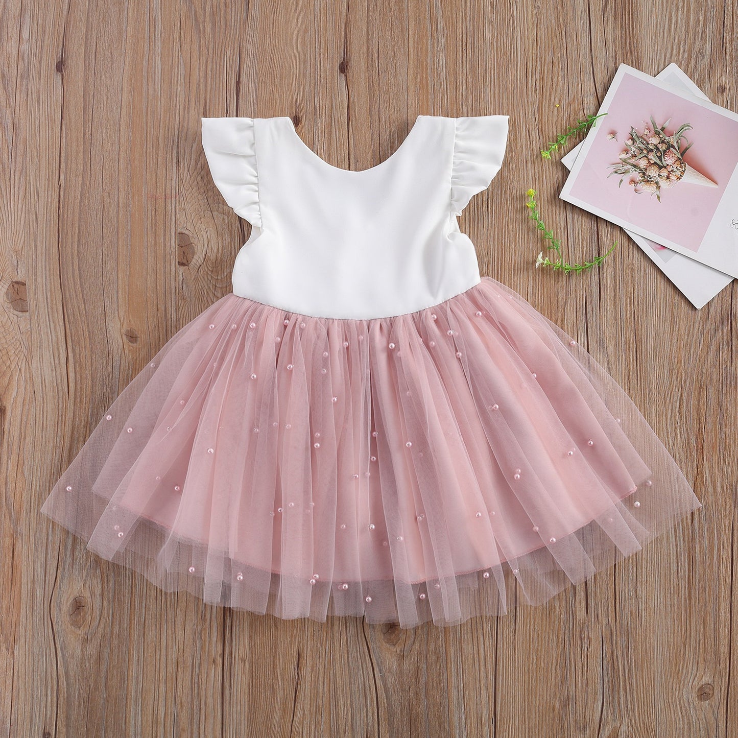 Girl's dress cute princess dress children's mesh fluffy dress flower girl performance dress