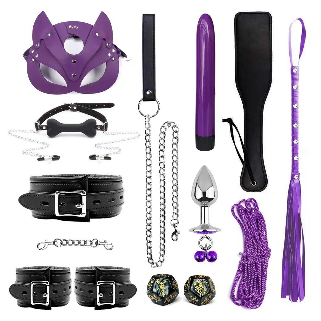 Erotic Goods Leather Sponge Combination Series Set Handcuffs Ankle Cuffs Conditioning Bondage Alternative Toys