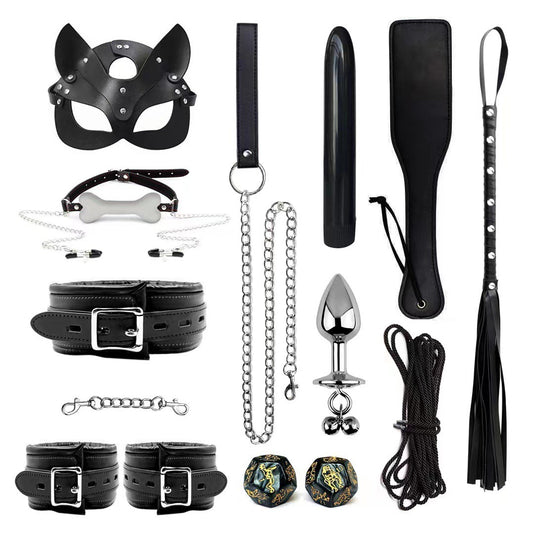 Erotic Goods Leather Sponge Combination Series Set Handcuffs Ankle Cuffs Conditioning Bondage Alternative Toys