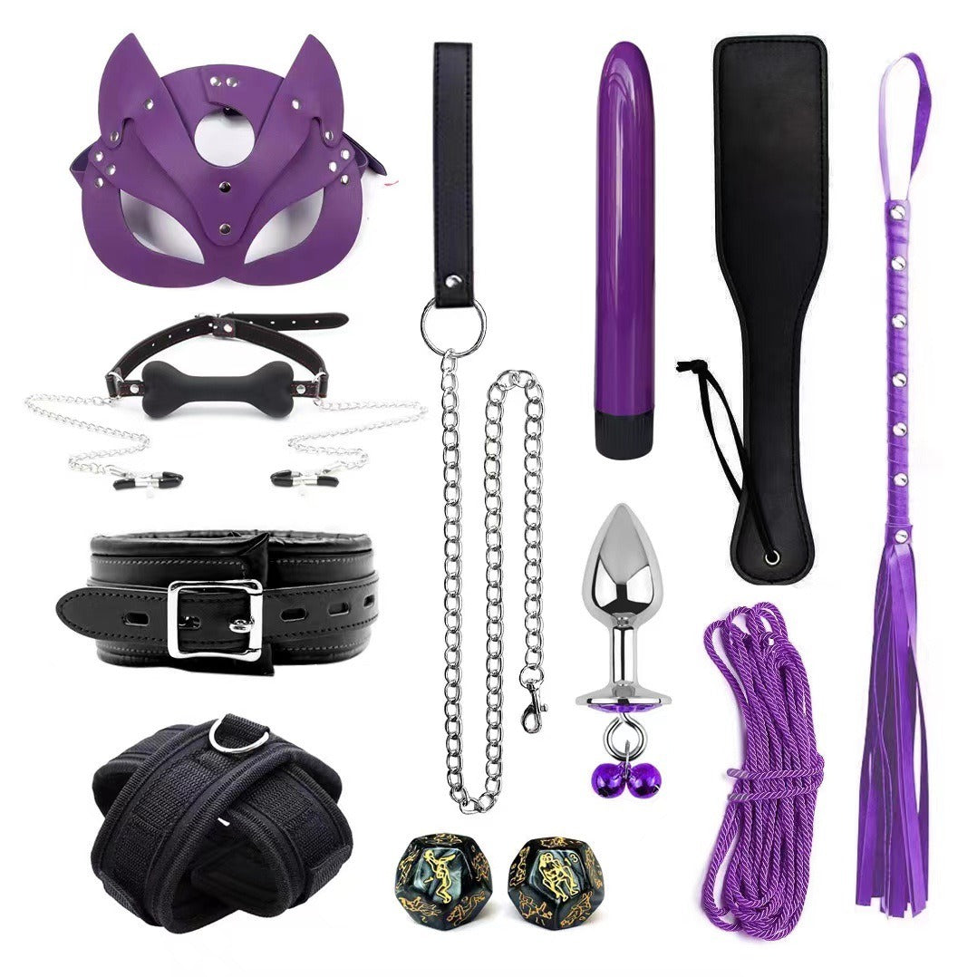 Erotic Goods Leather Sponge Combination Series Set Handcuffs Ankle Cuffs Conditioning Bondage Alternative Toys