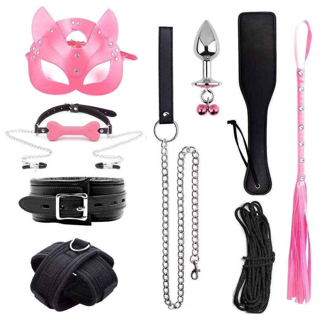 Erotic Goods Leather Sponge Combination Series Set Handcuffs Ankle Cuffs Conditioning Bondage Alternative Toys