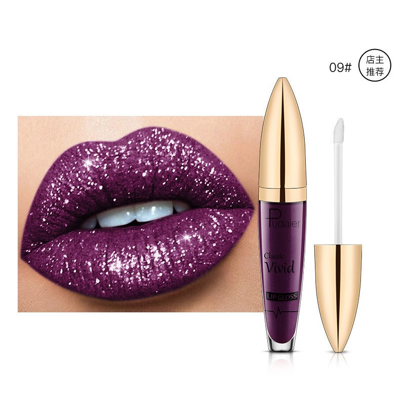 18 Colors Shiny Lip Gloss for Women Long Lasting Matte Glitter Liquid Lipstick Diamond Shiny Lip Gloss Waterproof Lip Makeup