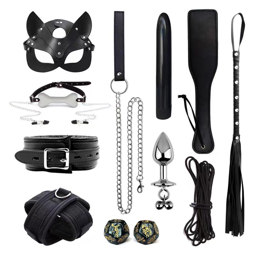 Erotic Goods Leather Sponge Combination Series Set Handcuffs Ankle Cuffs Conditioning Bondage Alternative Toys