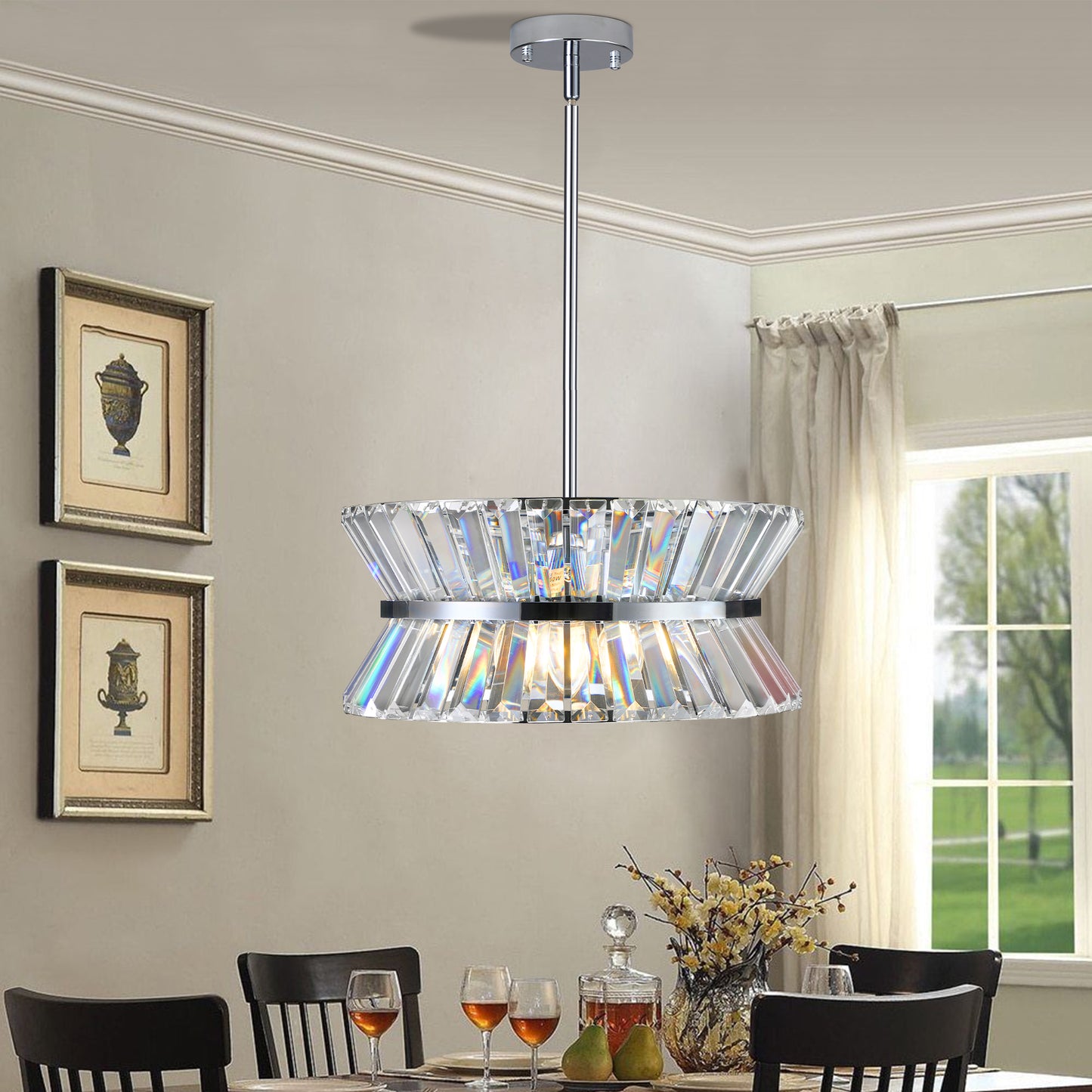 Modern Crystal Chandelier for Living-Room Round  Cristal Lamp Luxury Home Decor Light Fixture