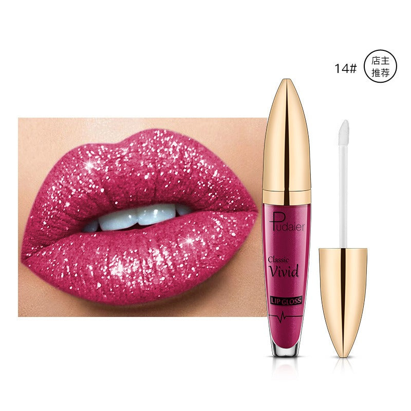 18 Colors Shiny Lip Gloss for Women Long Lasting Matte Glitter Liquid Lipstick Diamond Shiny Lip Gloss Waterproof Lip Makeup